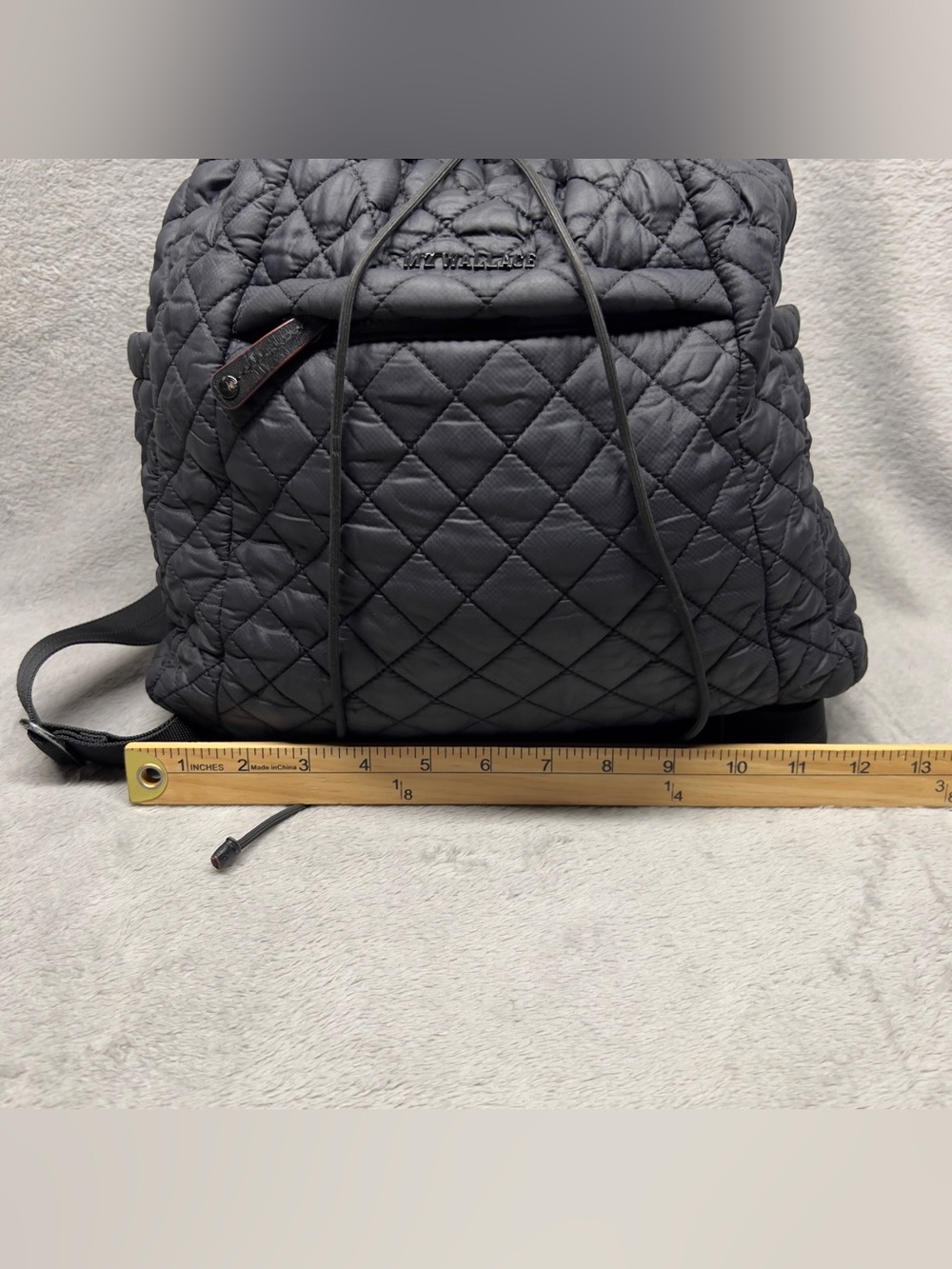 MZ Wallace Metro Convertible Backpack Tote Black Quilted Nylon Shoulder Bag - Picture 6 of 12
